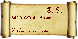 Böröndi Vince névjegykártya