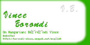 vince borondi business card